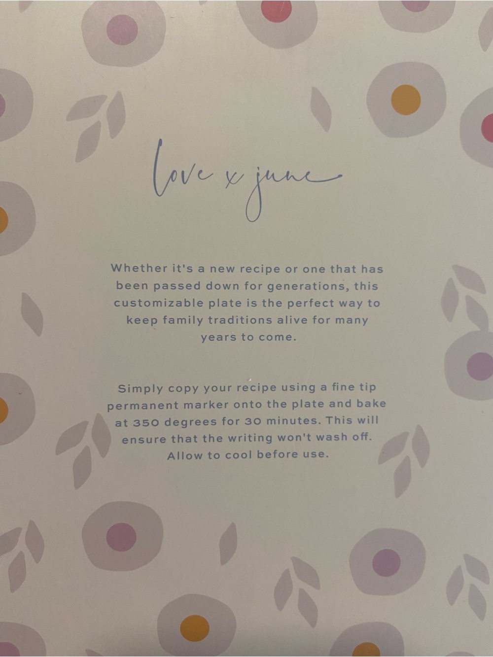 Customizable Recipe Plate - White - Picture 2 of 2